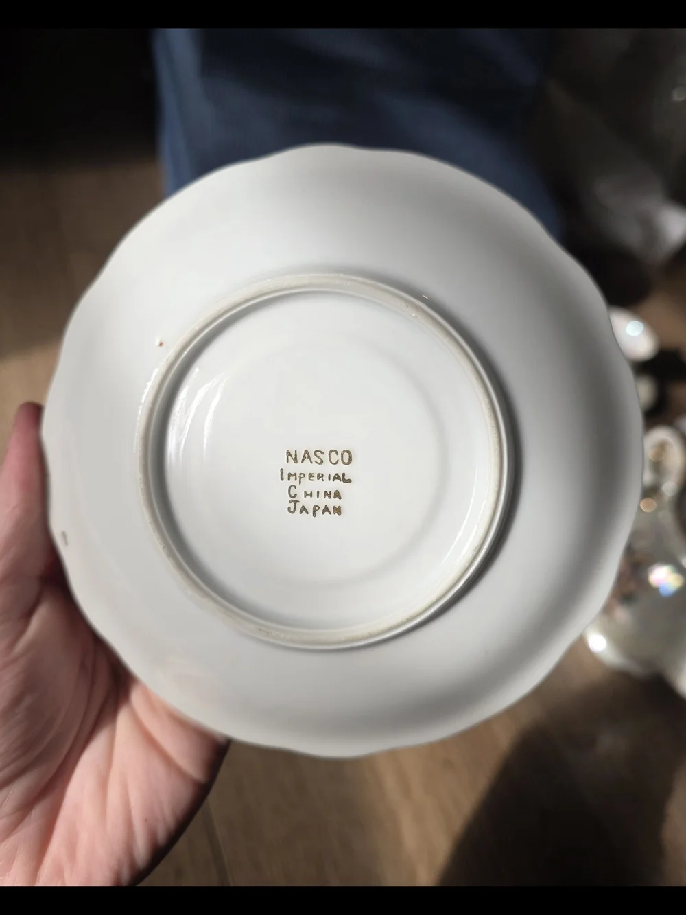 NASCO Pink Lusterware Porcelin Teacup And Saucer Set